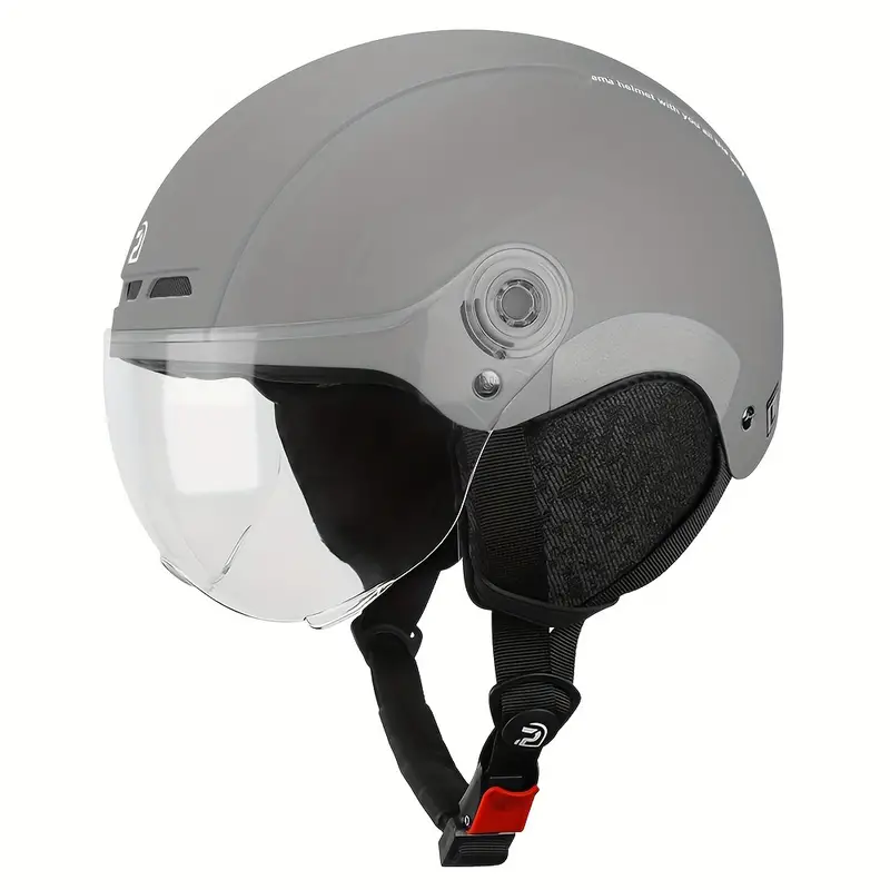 AMA helmet grey with clear visor – Protective gear with superior comfort.