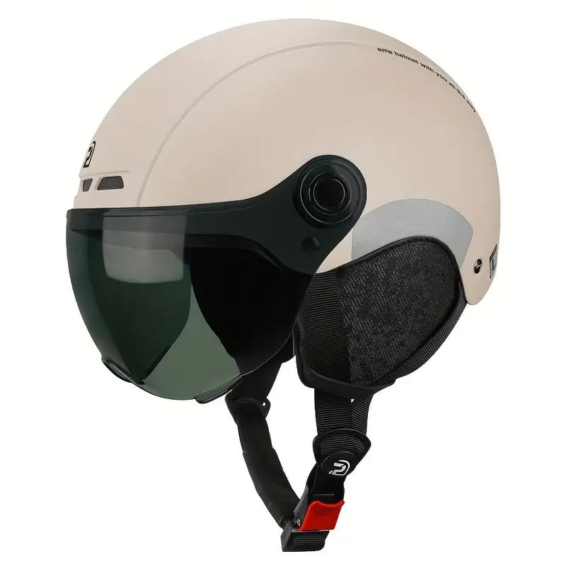 AMA khaki dark helmet – Stylish safety helmet for scooter and bike riders.