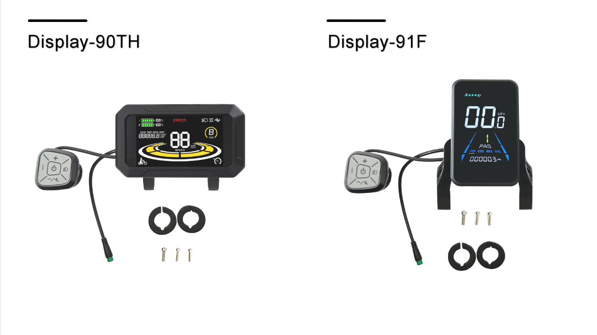 Parts display showcasing electric bike components.