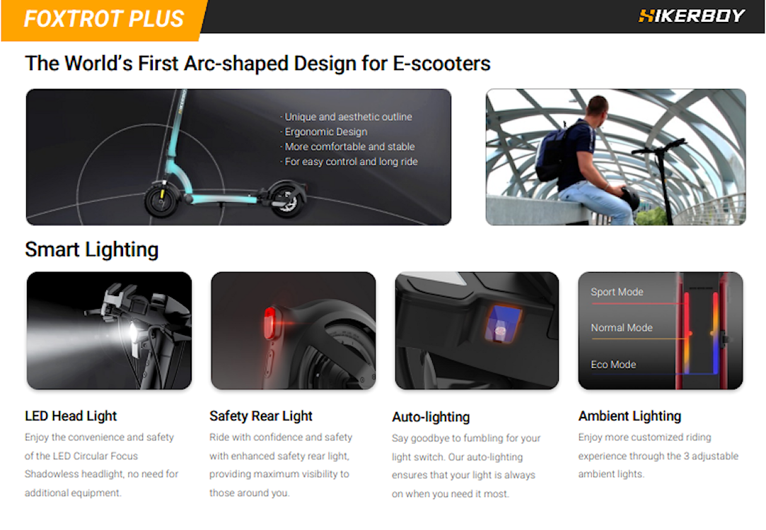 10" 500W 48V10Ah e-scoot Hikerboy Foxtrot+
