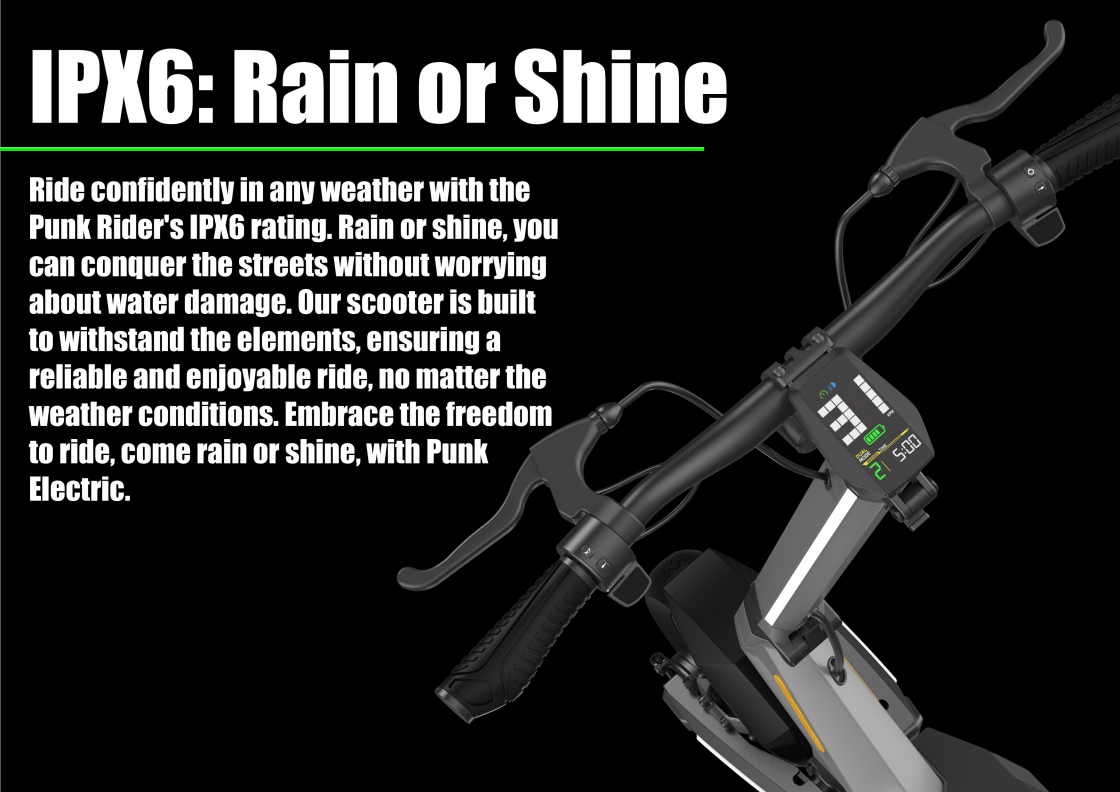 Punk electric bike brochure showcasing specifications and features.