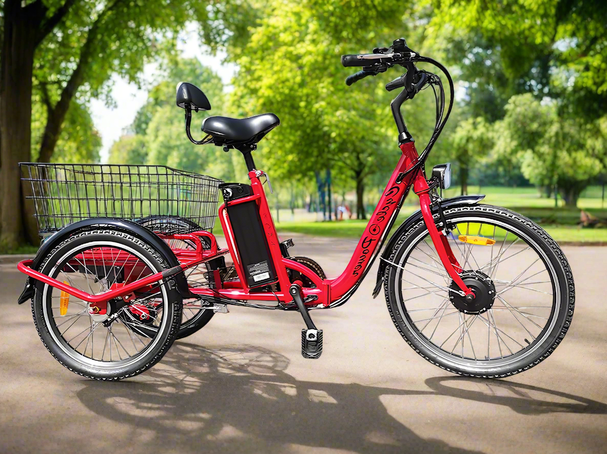 Roma red electric scooter – Bold and powerful e-scooter for city travel.