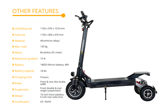 10/6" Trike e-scooter Hikerboy Off Road 2
